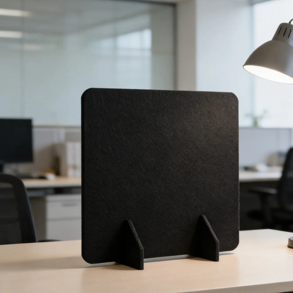 Desketic Noir Twin Felt Desk Partition Pair — Desketic Acoustic Architecture & Workspace Quietude — view 2
