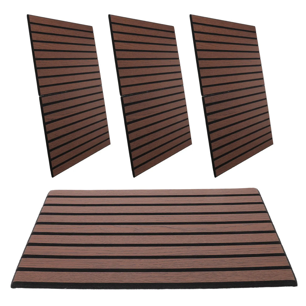 Desketic Umber Walnut-Tone Peel-and-Stick Slat Panels — Desketic Acoustic Architecture & Workspace Quietude