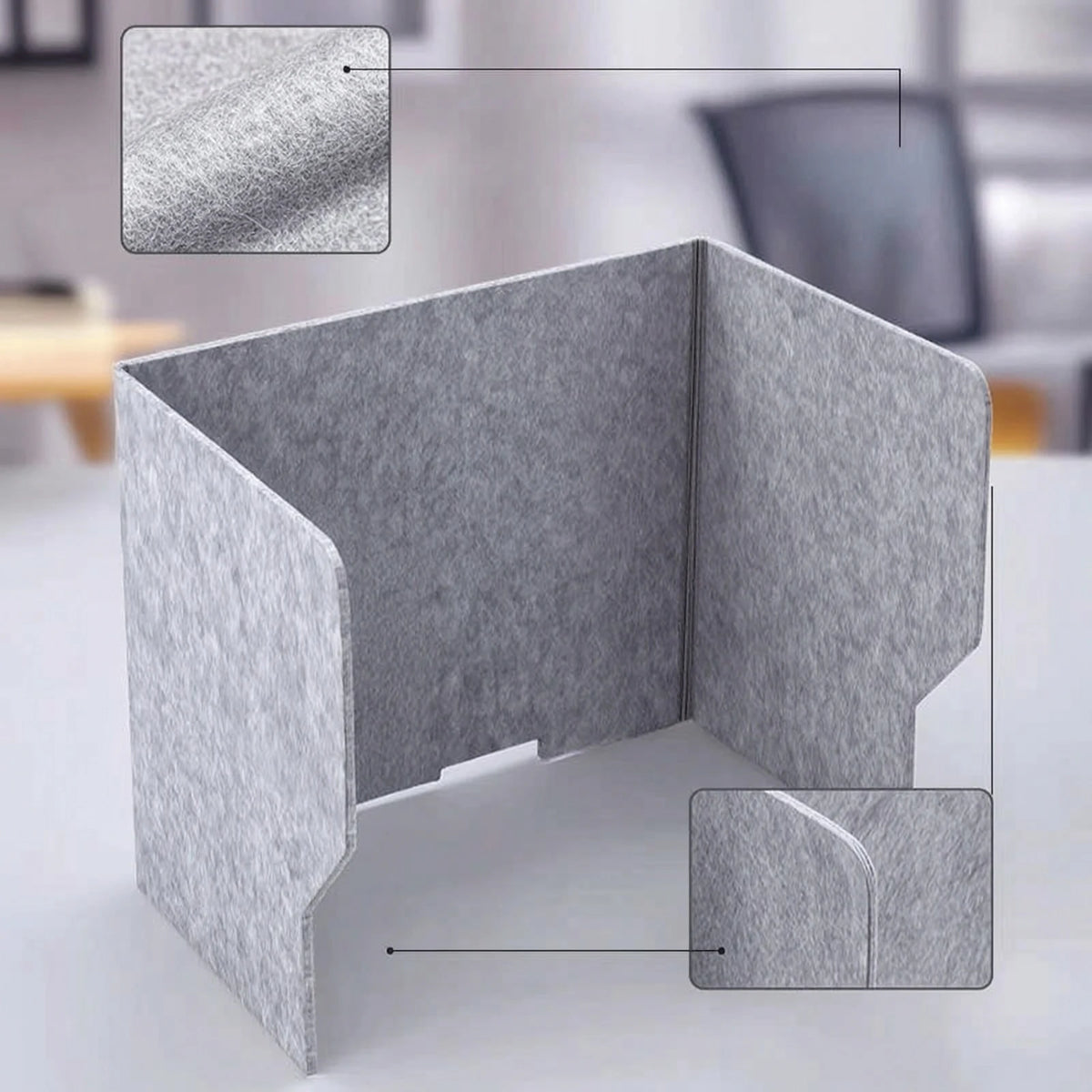 Desketic Nook Three-Sided Felt Desk Screen with Cable Cutouts — Desketic Acoustic Architecture & Workspace Quietude — view 5