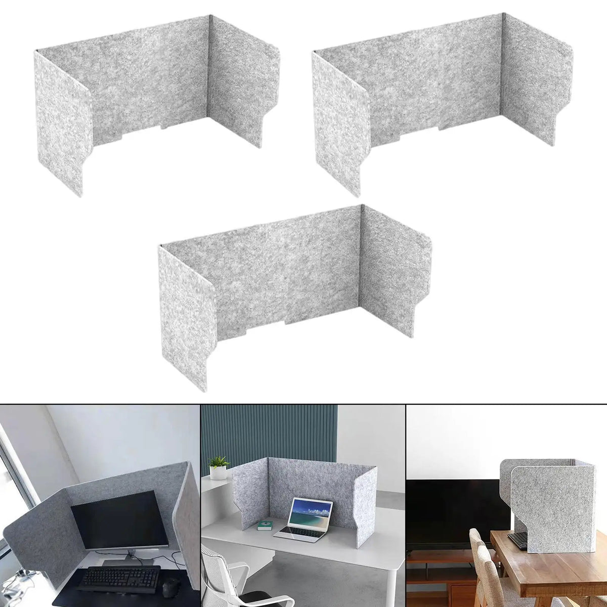 Desketic Carrel Three-Panel Felt Study Enclosure — Desketic Acoustic Architecture & Workspace Quietude