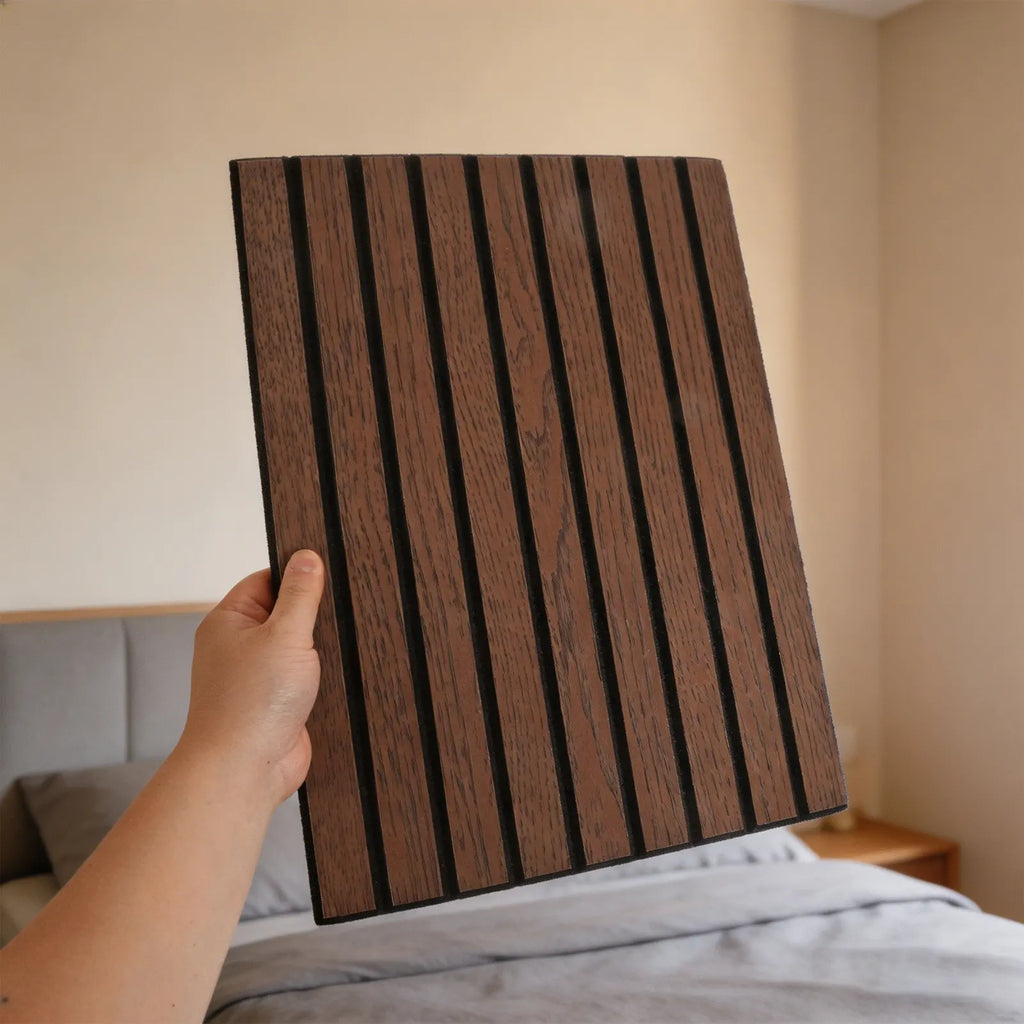 Desketic Umber Walnut-Tone Peel-and-Stick Slat Panels — Desketic Acoustic Architecture & Workspace Quietude — view 3