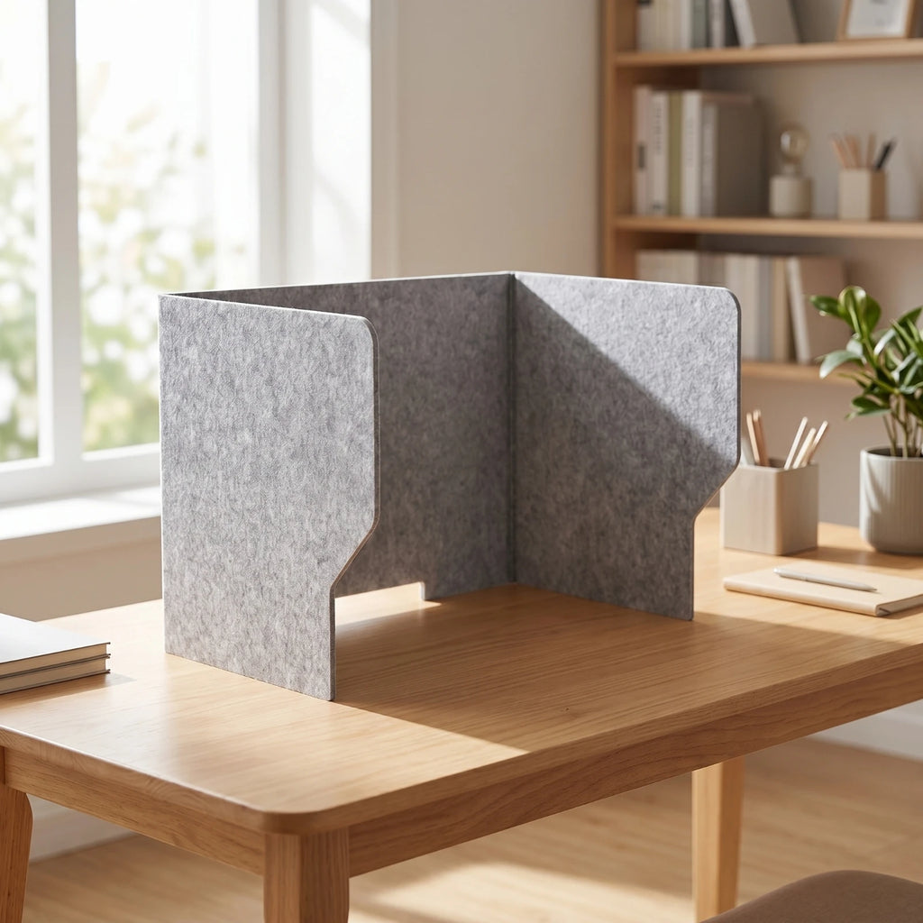 Desketic Nook Three-Sided Felt Desk Screen with Cable Cutouts — Desketic Acoustic Architecture & Workspace Quietude — view 3