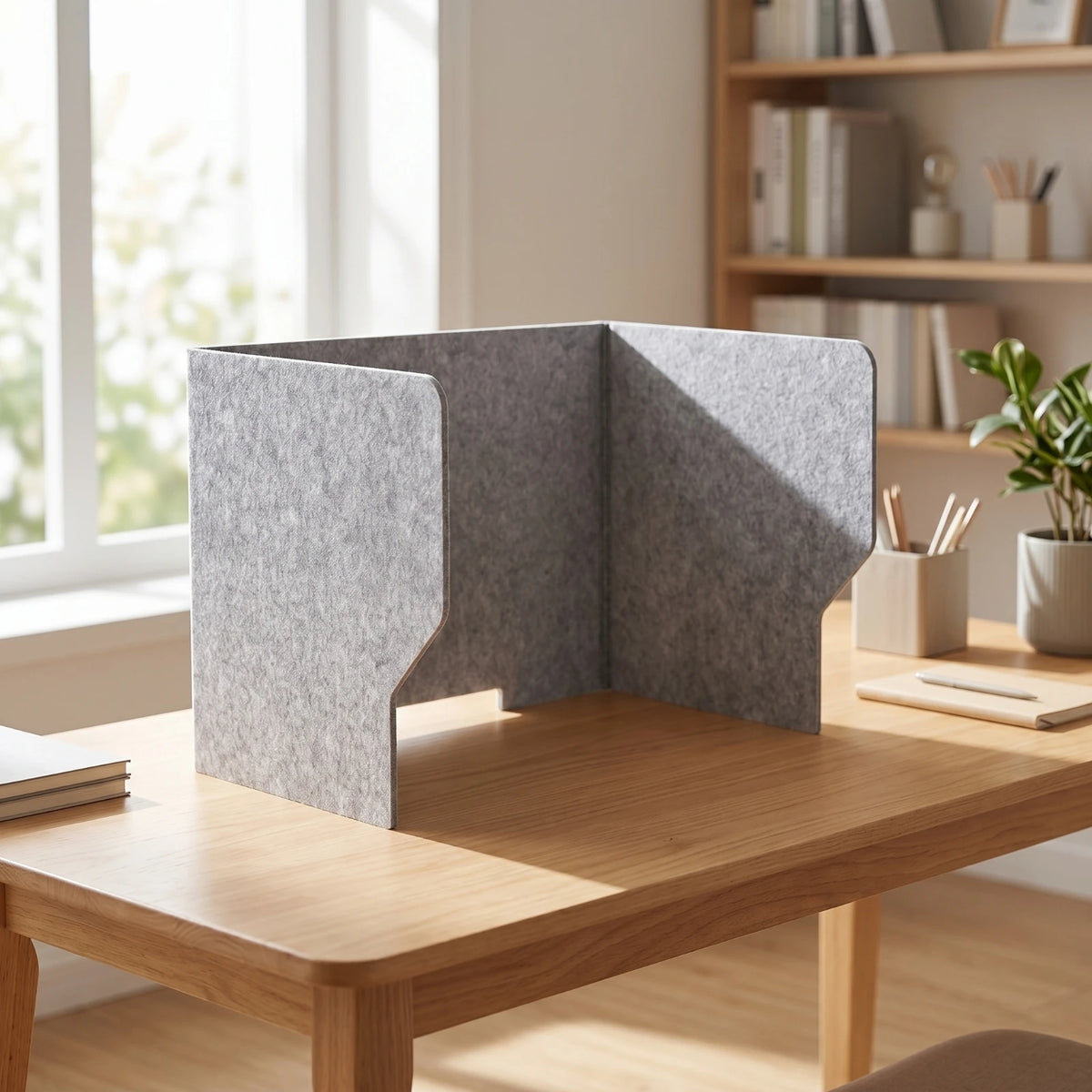 Desketic Nook Three-Sided Felt Desk Screen with Cable Cutouts — Desketic Acoustic Architecture & Workspace Quietude — view 3